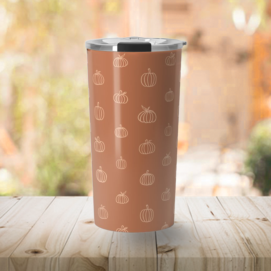 Dark Orange Pumpkin Travel Mug - Mystic Mug