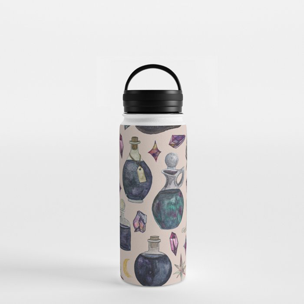 Potions Pattern Handle Lid Water Bottle - Mystic Mug 