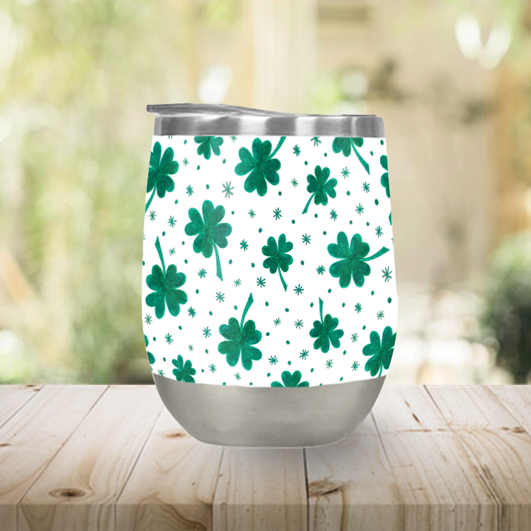Four Leaf Clover | St. Patrick's Day Stemless Wine Tumbler - Mystic Mug 
