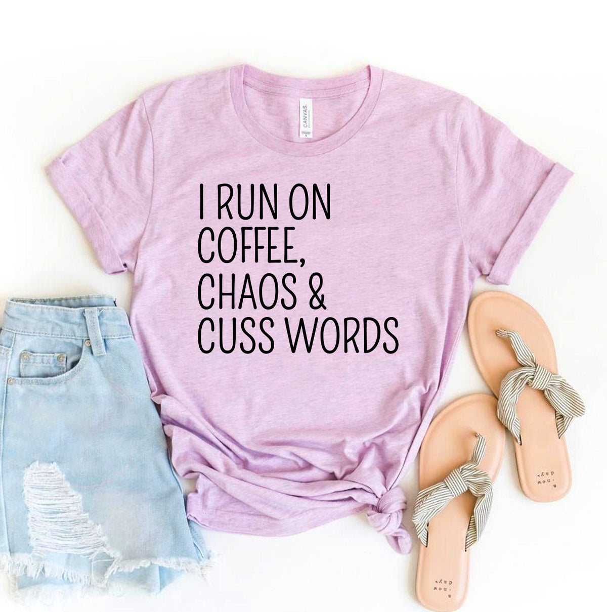 I Run On Coffee Chaos & Cuss Words T-shirt - Mystic Mug 