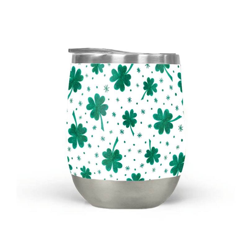 Four Leaf Clover | St. Patrick's Day Stemless Wine Tumbler - Mystic Mug 