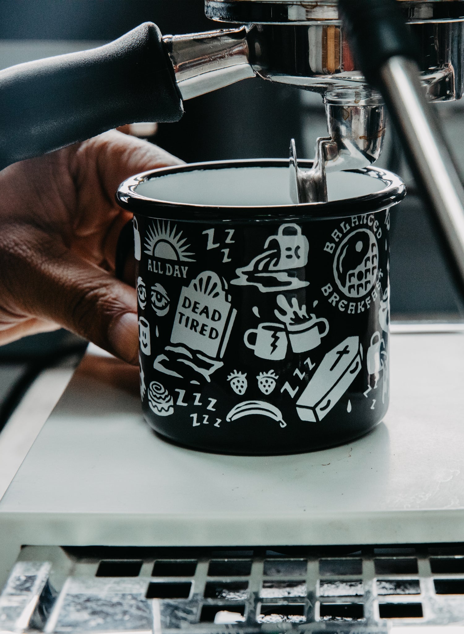 Dead Tired Enamel Mug - Mystic Mug 