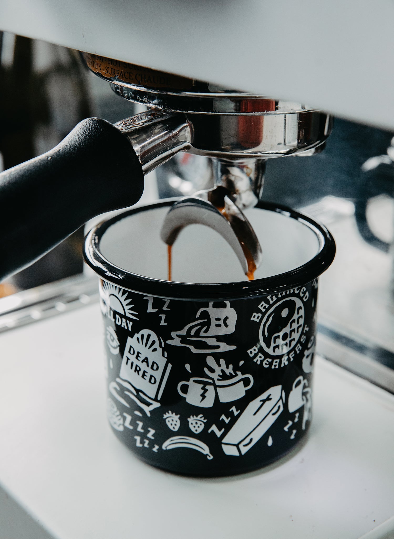 Dead Tired Enamel Mug - Mystic Mug 