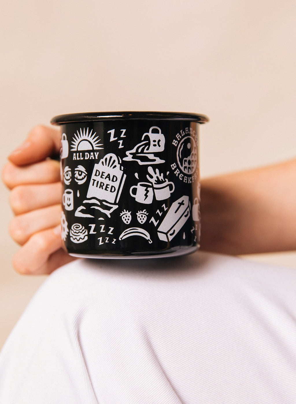 Dead Tired Enamel Mug - Mystic Mug 