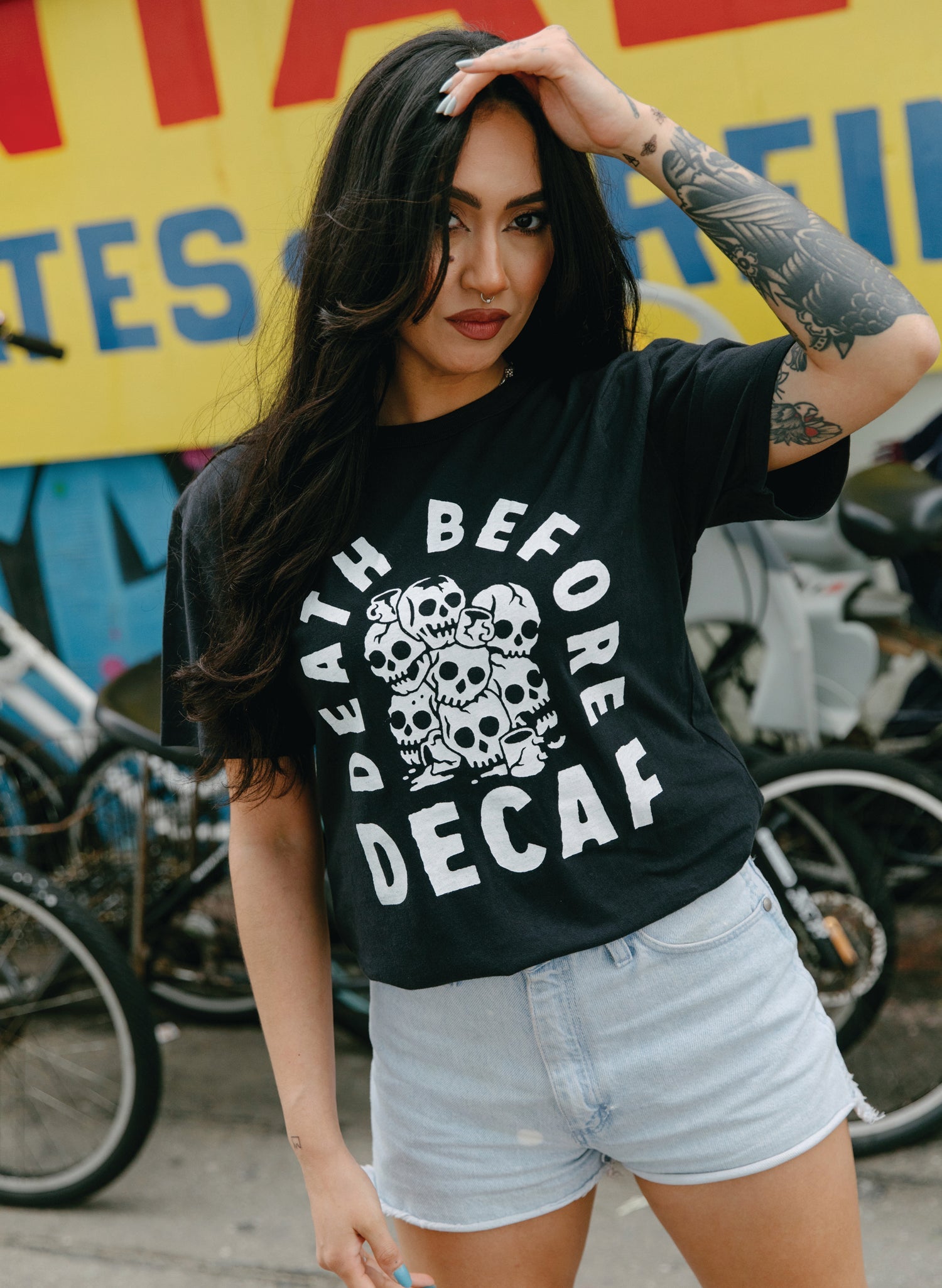 Death Before Decaf Tee - Mystic Mug 