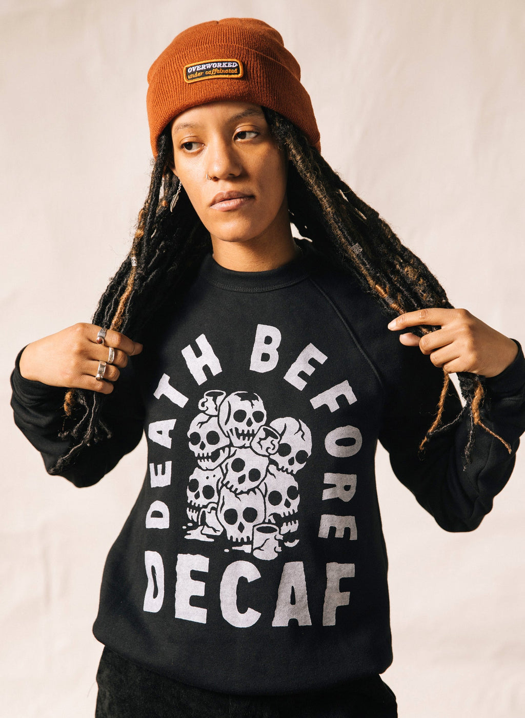 Death Before Decaf Crewneck - Mystic Mug 