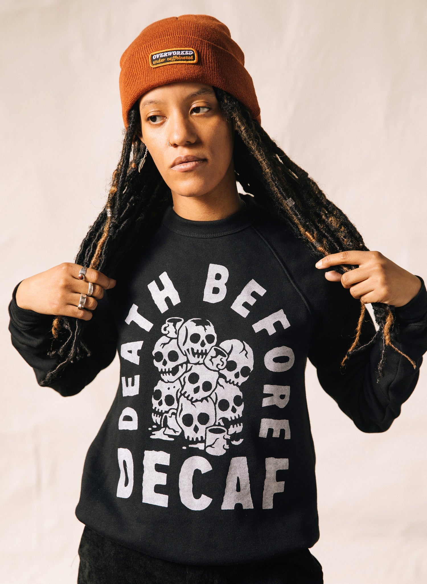 Death Before Decaf Crewneck - Mystic Mug 