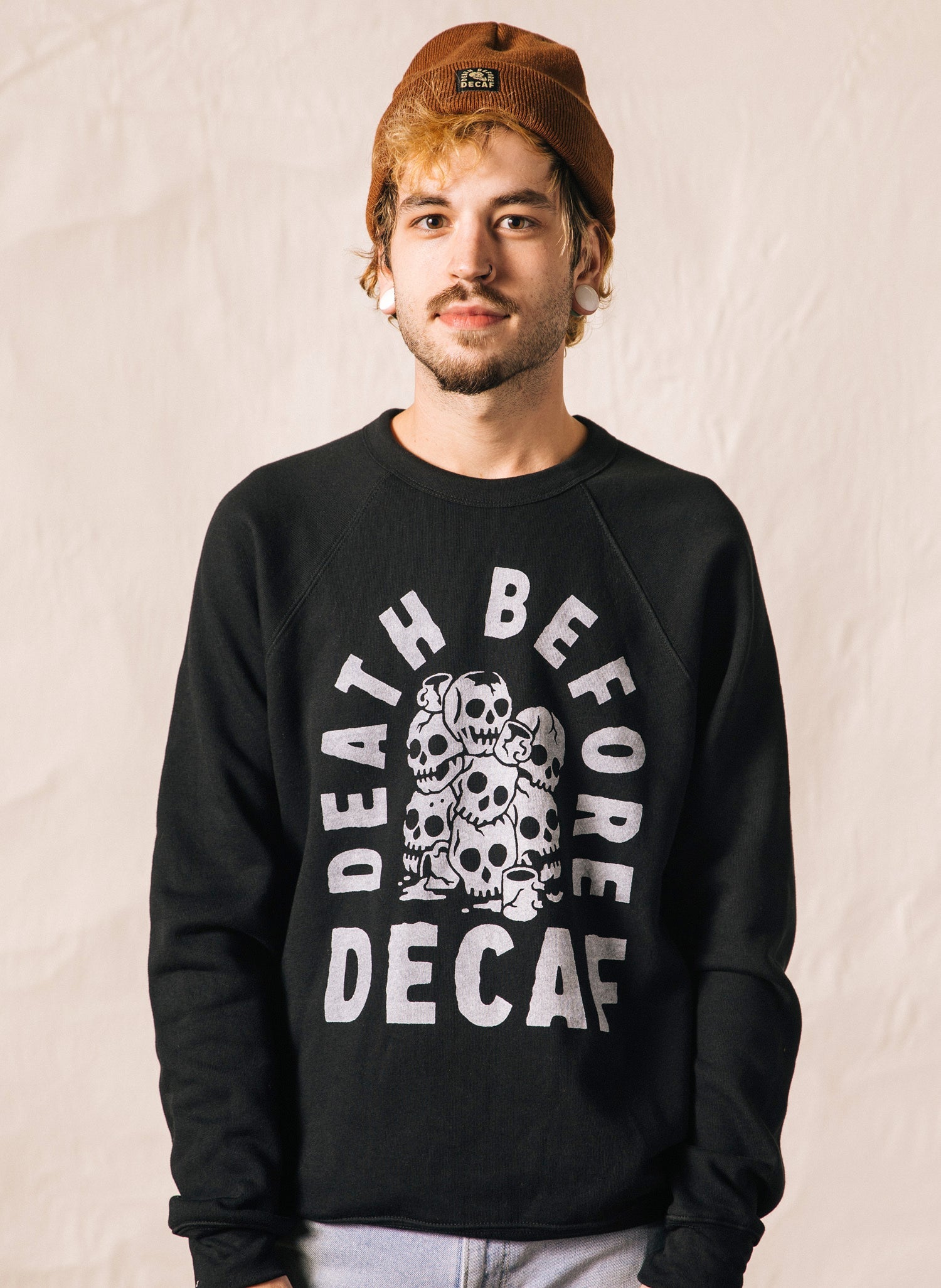 Death Before Decaf Crewneck - Mystic Mug 