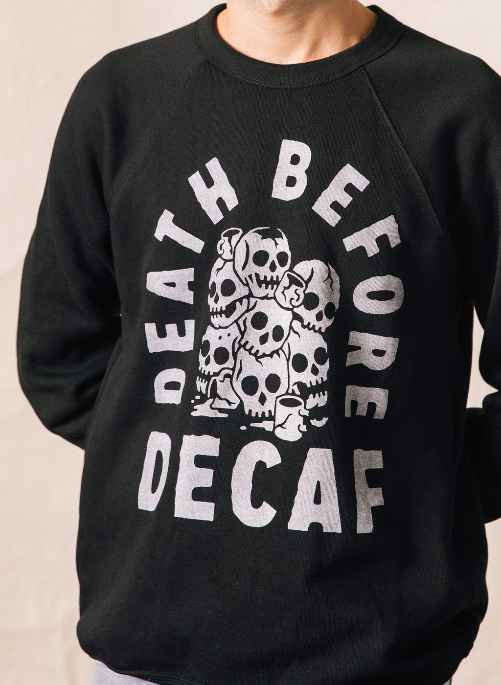 Death Before Decaf Crewneck - Mystic Mug 