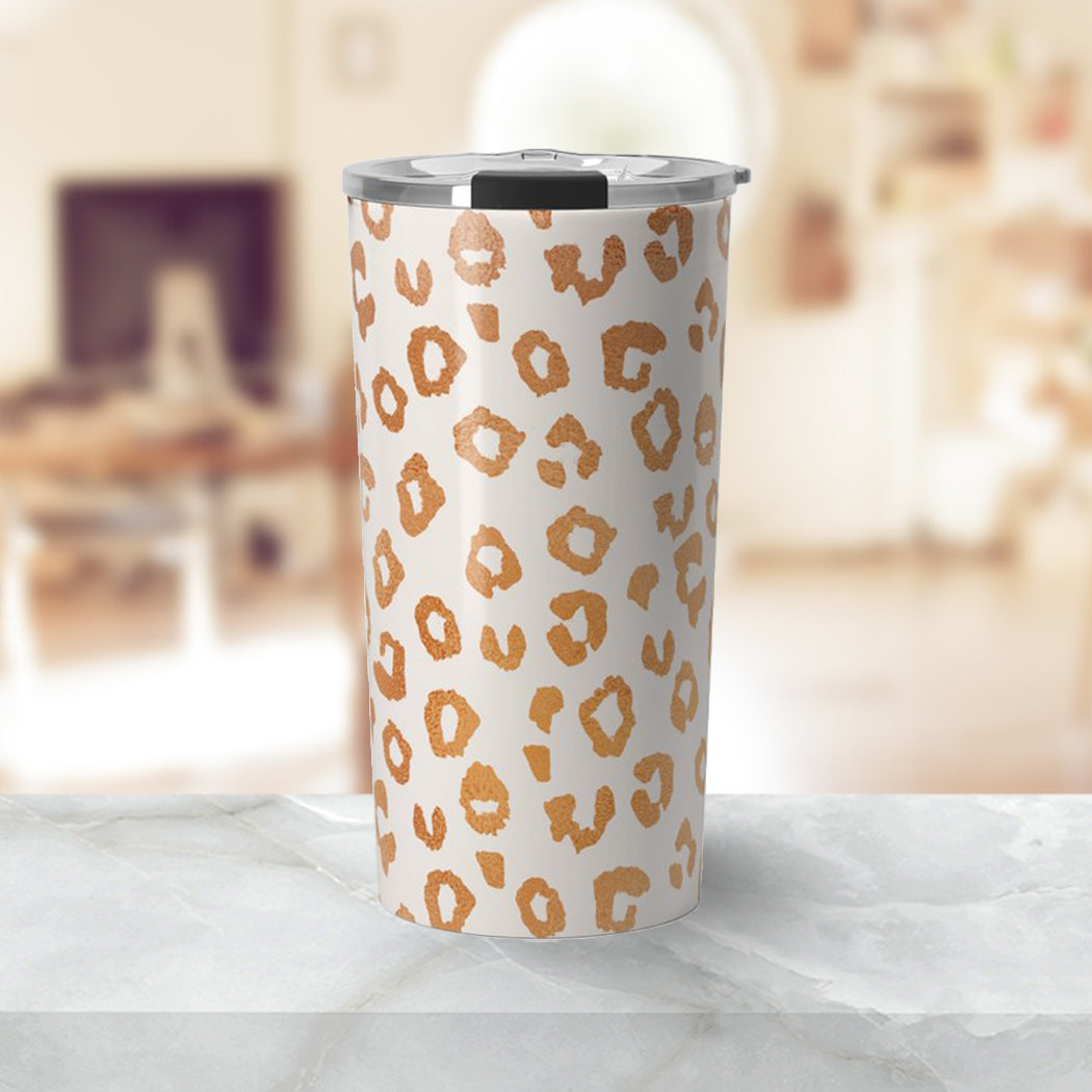 Copper Leopard Print Travel Mug - Mystic Mug 
