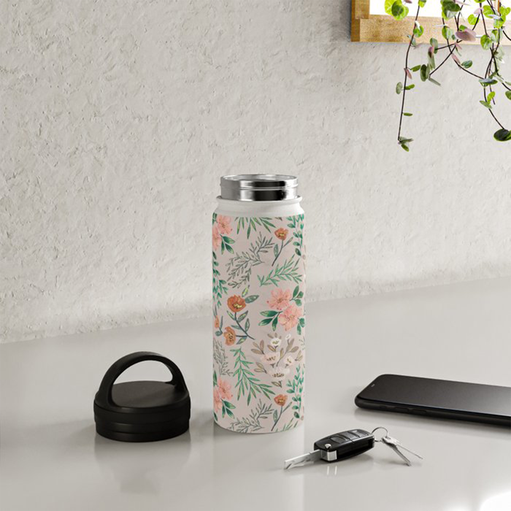 Springtime Handle Lid Water Bottle - Mystic Mug 