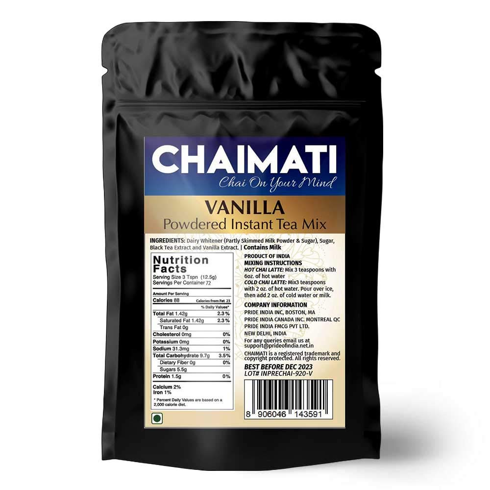 ChaiMati- Vanilla Chai Latte - Powdered Instant Chai Tea Premix, 2 lbs Jar - Mystic Mug 