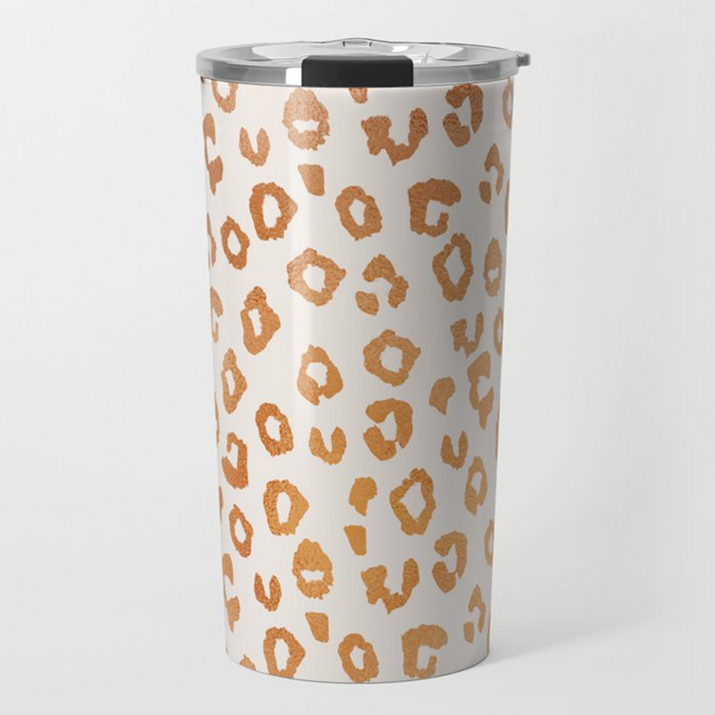 Copper Leopard Print Travel Mug - Mystic Mug 