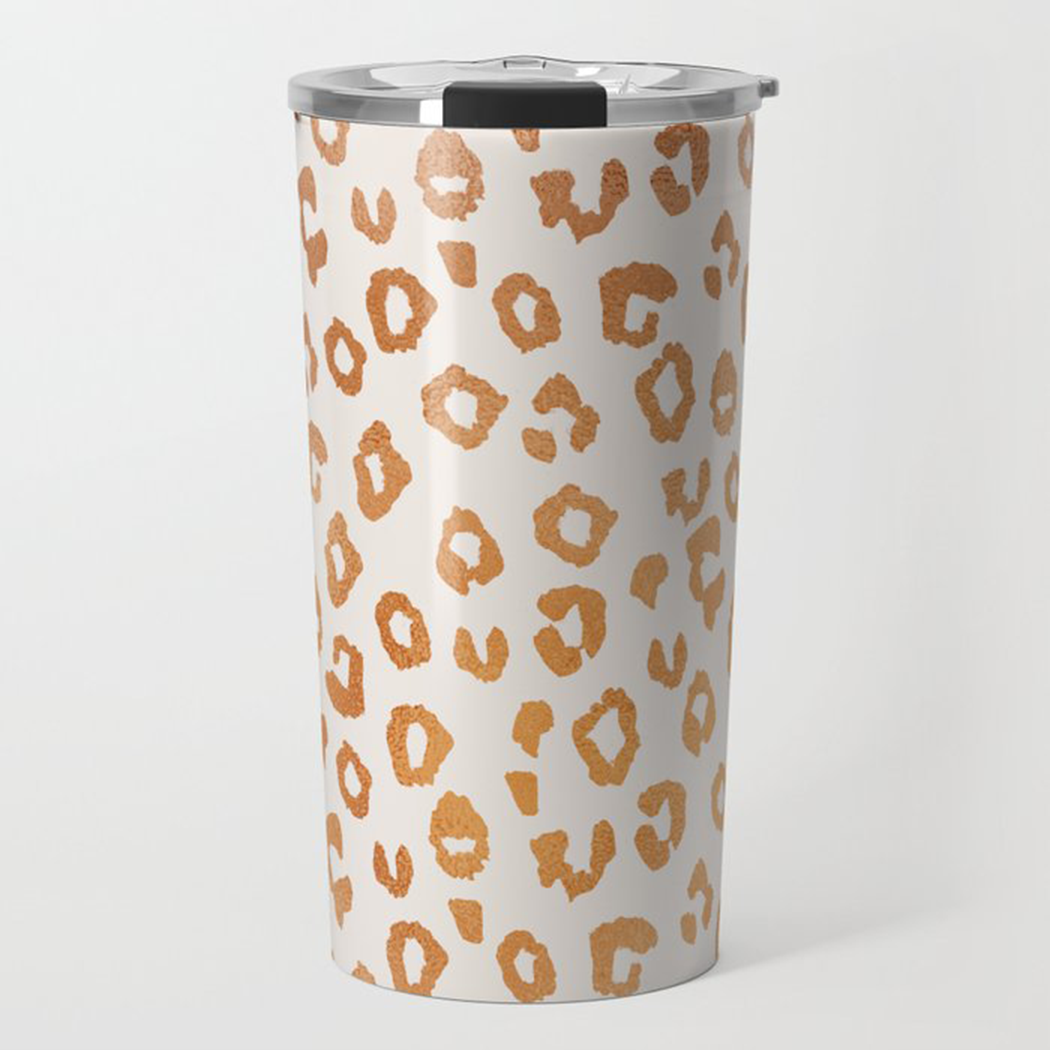 Copper Leopard Print Travel Mug - Mystic Mug 