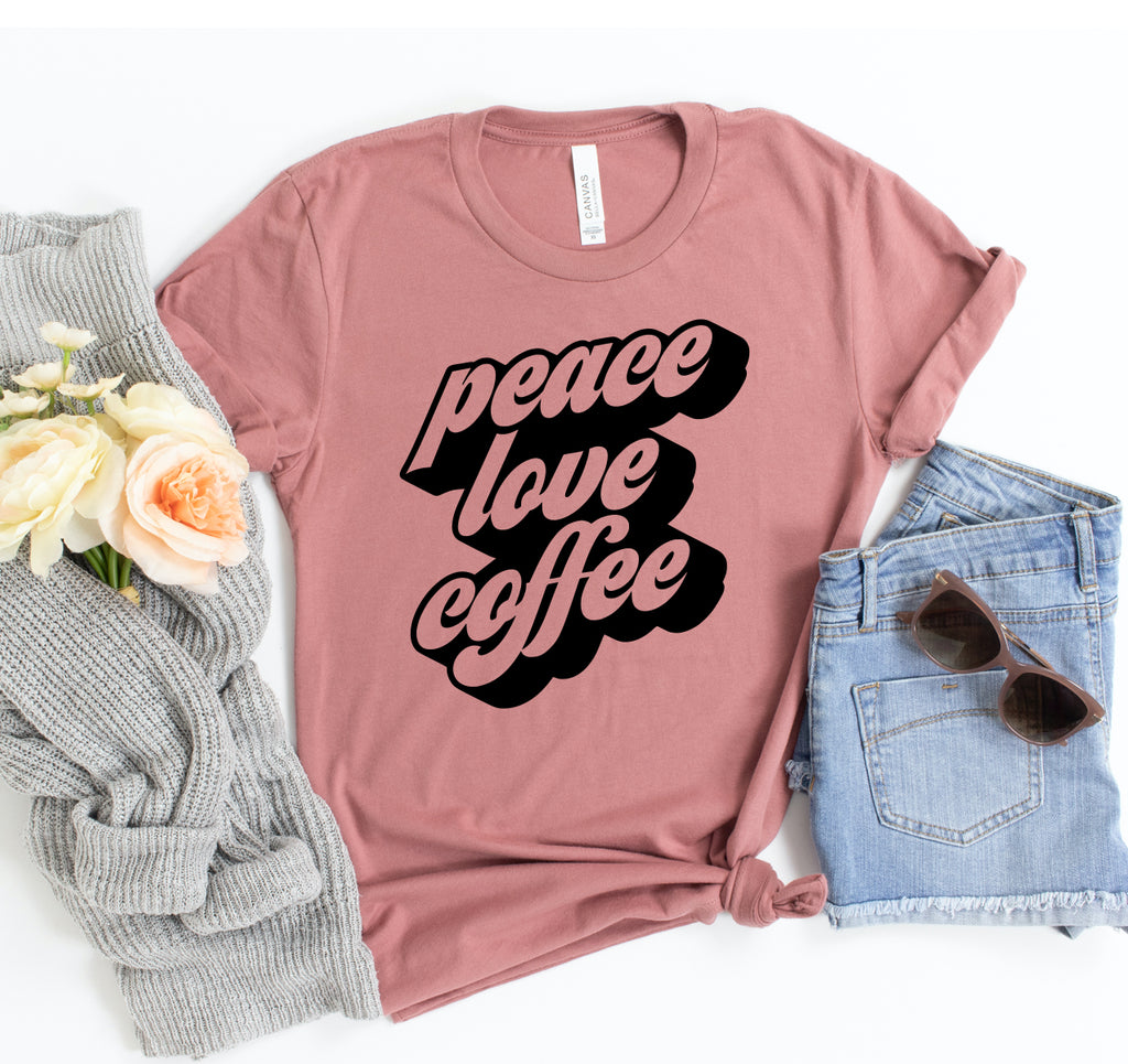 Peace Love Coffee T-shirt - Mystic Mug 