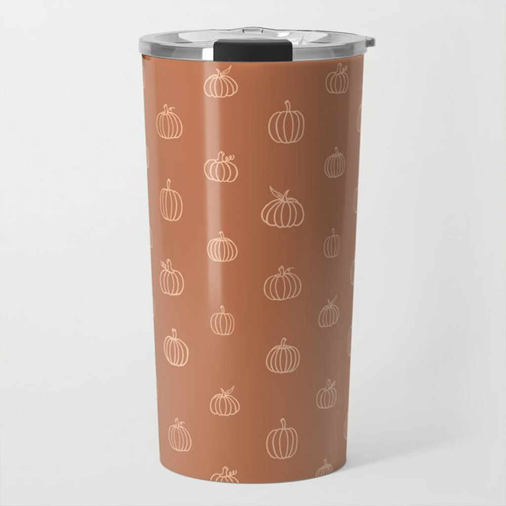 Dark Orange Pumpkin Travel Mug - Mystic Mug 