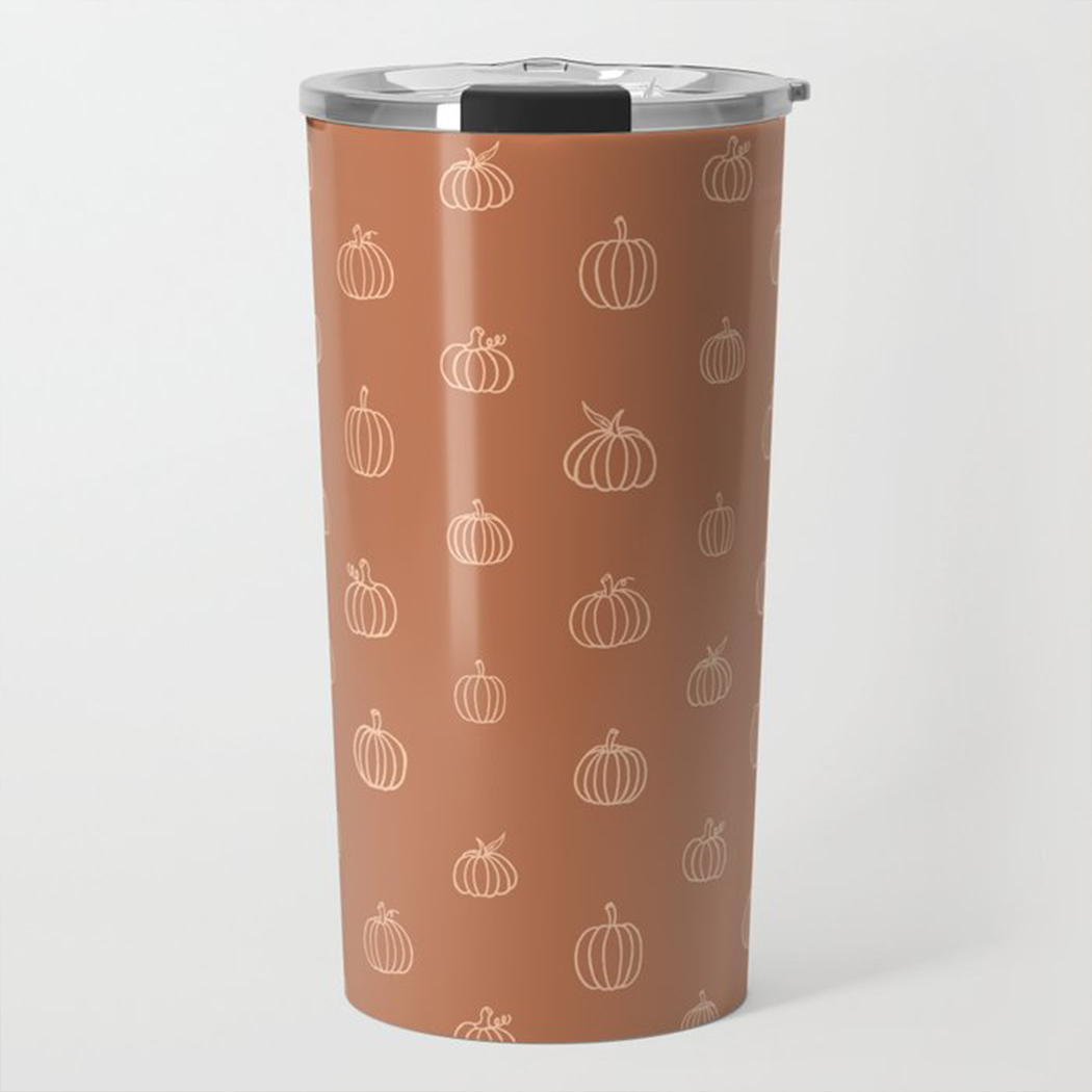 Dark Orange Pumpkin Travel Mug - Mystic Mug 