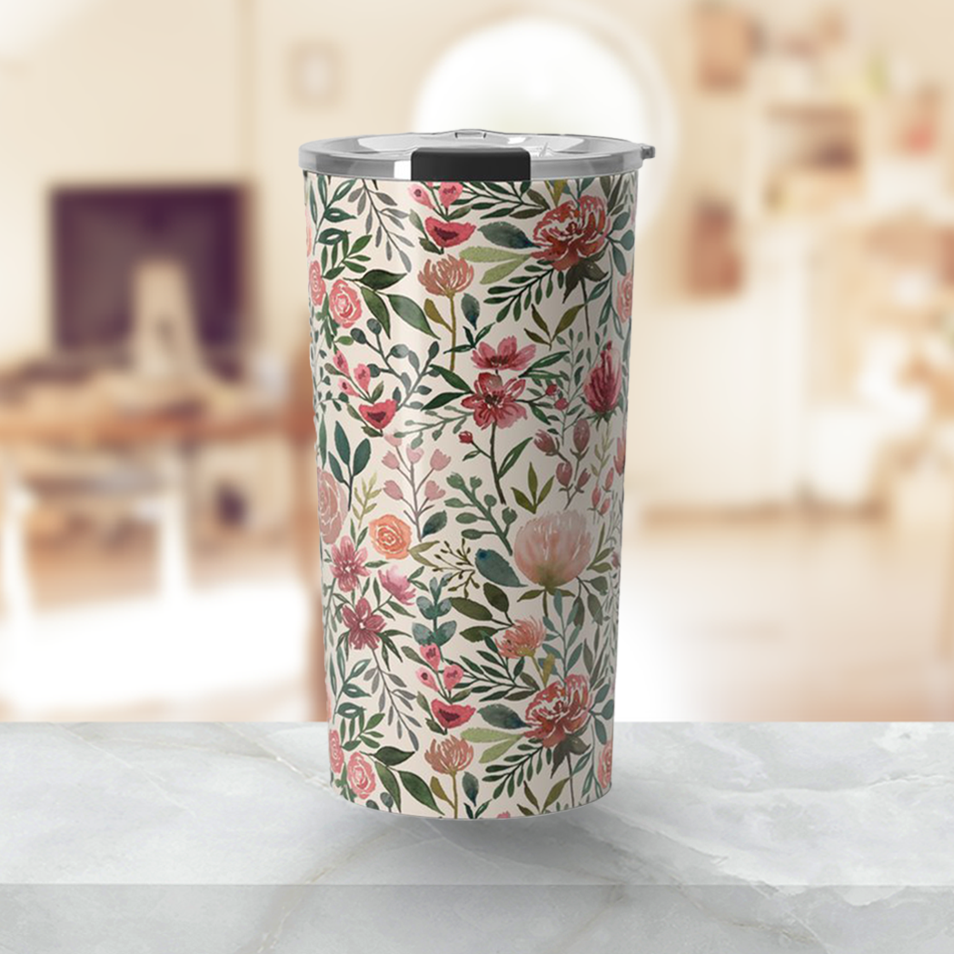 Pink Spring Flowers Travel Mug - Mystic Mug 