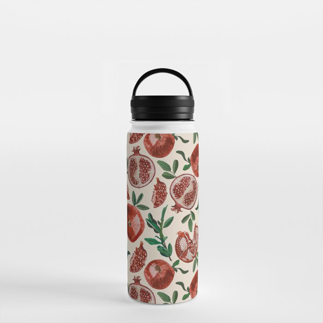 Pomegranate Handle Lid Water Bottle - Mystic Mug 