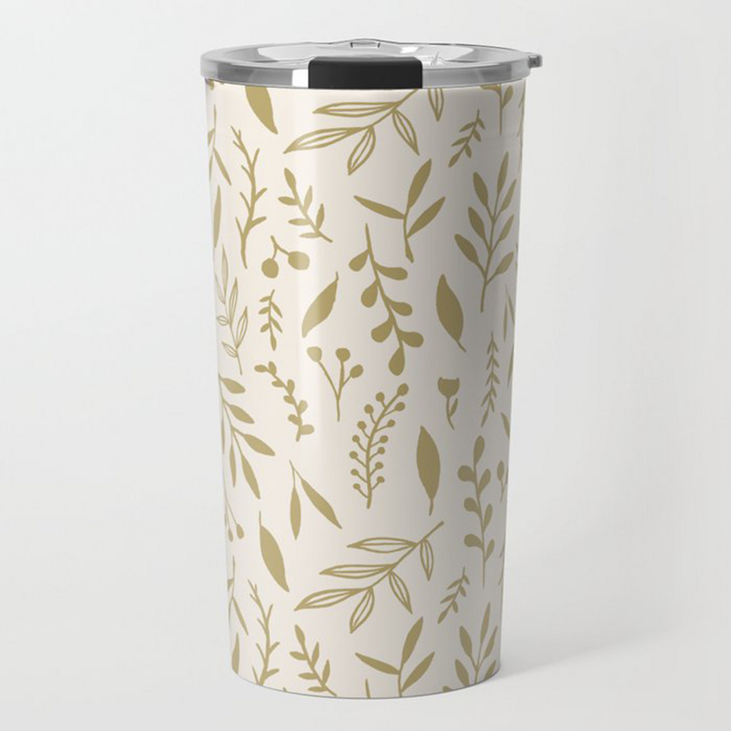 Gold Falling Leaves Travel Mug - Mystic Mug 