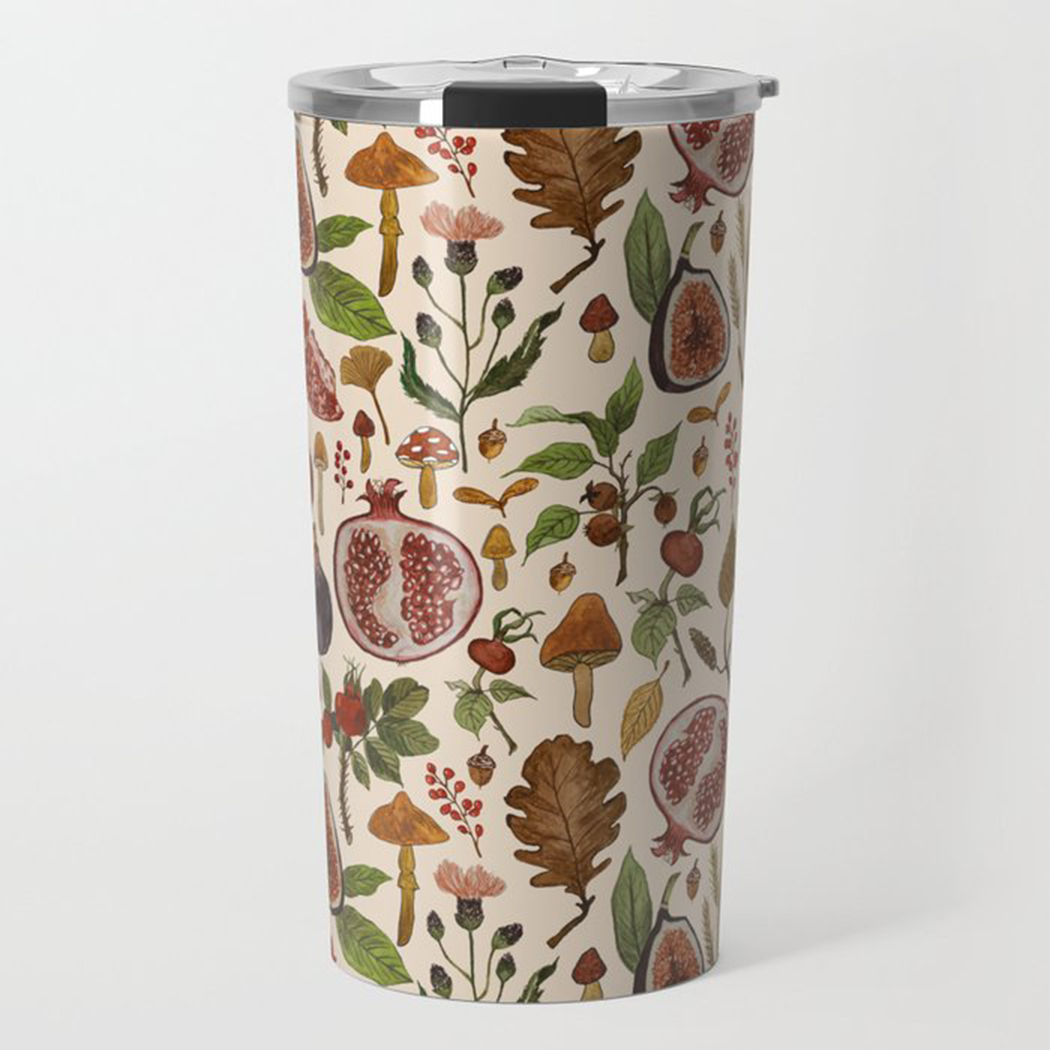 Rose Hips, Fruit, and Leaves Travel Mug - Mystic Mug 