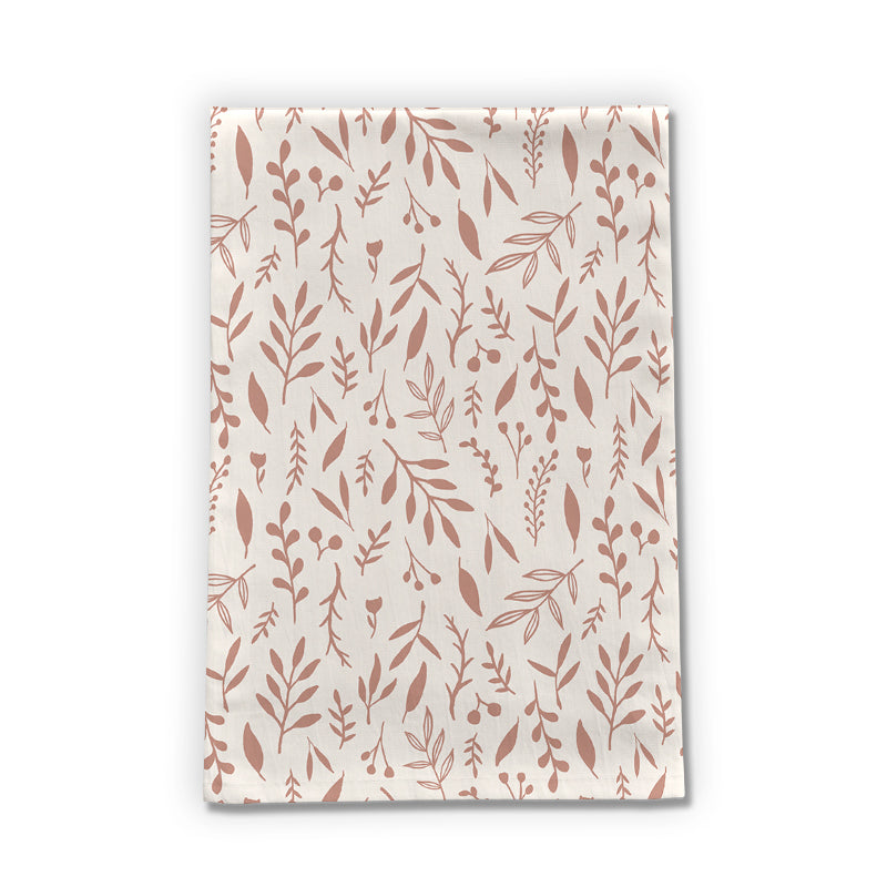 Pink Falling Leaves Tea Towel - Mystic Mug 