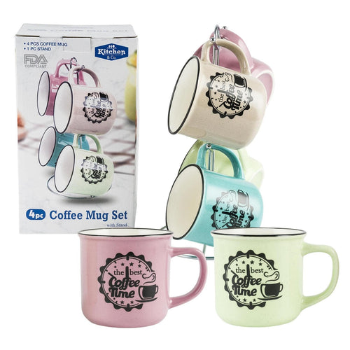 4pc Enamel Mug W/ Sesame Glaze- 11oz - Mystic Mug 