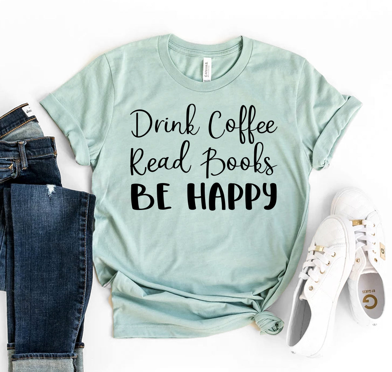 Drink Coffee Read Books T-shirt - Mystic Mug 