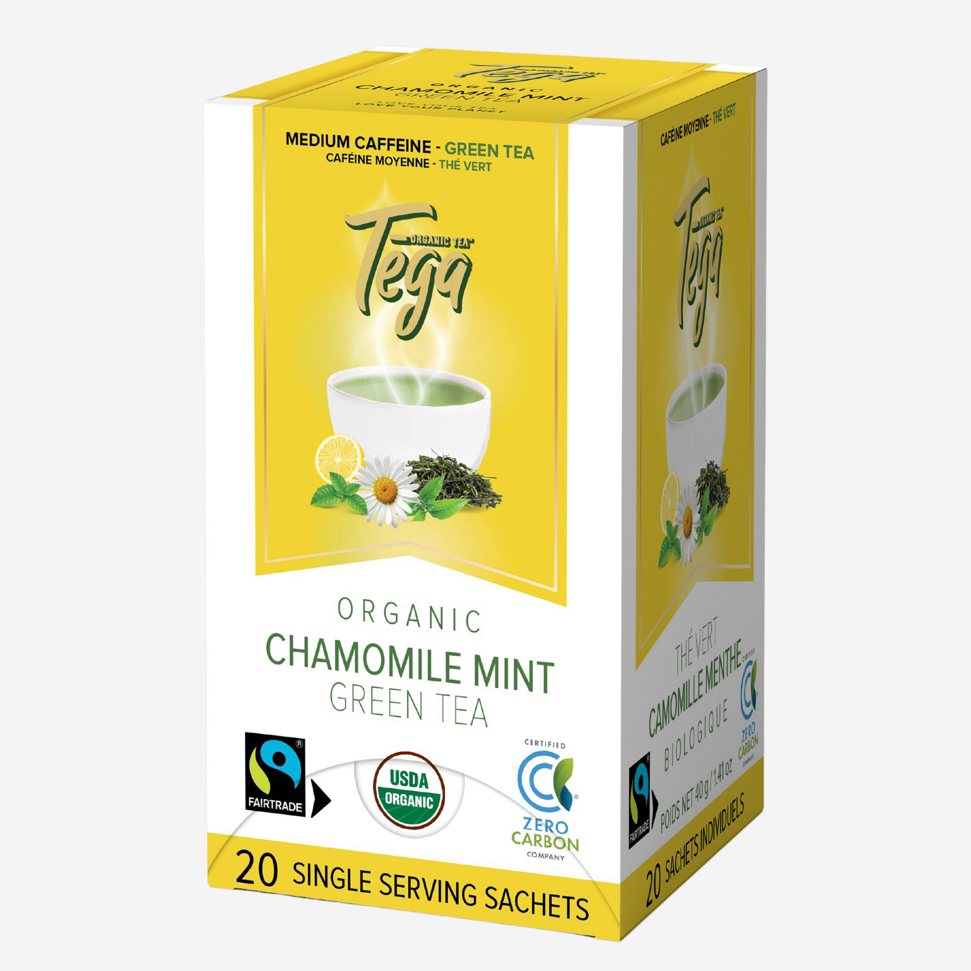 Chamomile Mint Green Tea w. Citrus Organic Fairtrade 20ct - Mystic Mug 